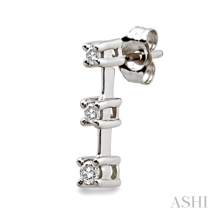 Round Shape Past Present & Future Diamond Earrings - Image 3