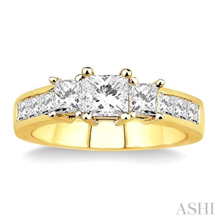 PRINCESS SHAPE PAST PRESENT & FUTURE DIAMOND ENGAGEMENT RING - Image 2