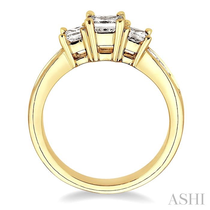 PRINCESS SHAPE PAST PRESENT & FUTURE DIAMOND ENGAGEMENT RING - Image 3