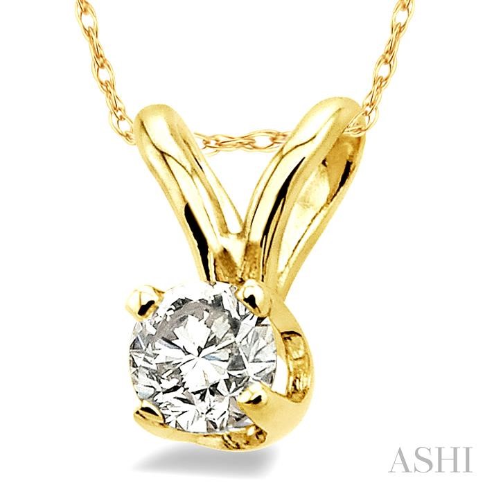 Round Shape Diamond Solitaire Pendant - Image 2