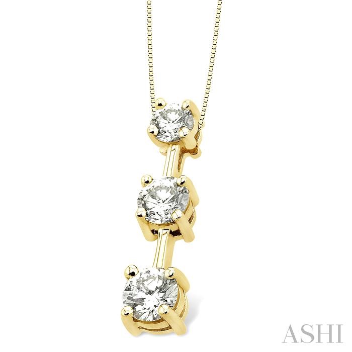 Round Shape Past Present & Future Diamond Pendant - Image 2
