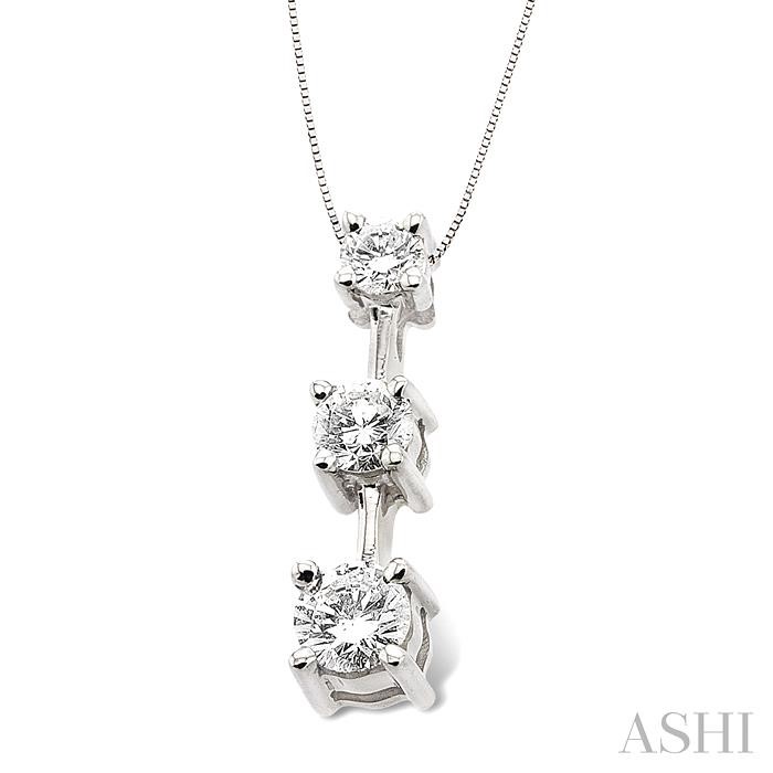 Round Shape Past Present & Future Diamond Pendant - Image 2