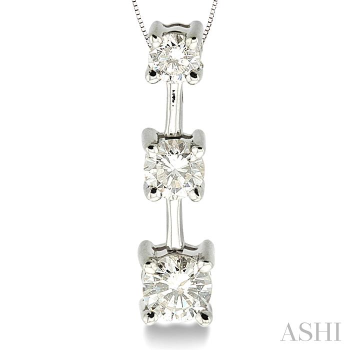 Round Shape Past Present & Future Diamond Pendant - Image 3