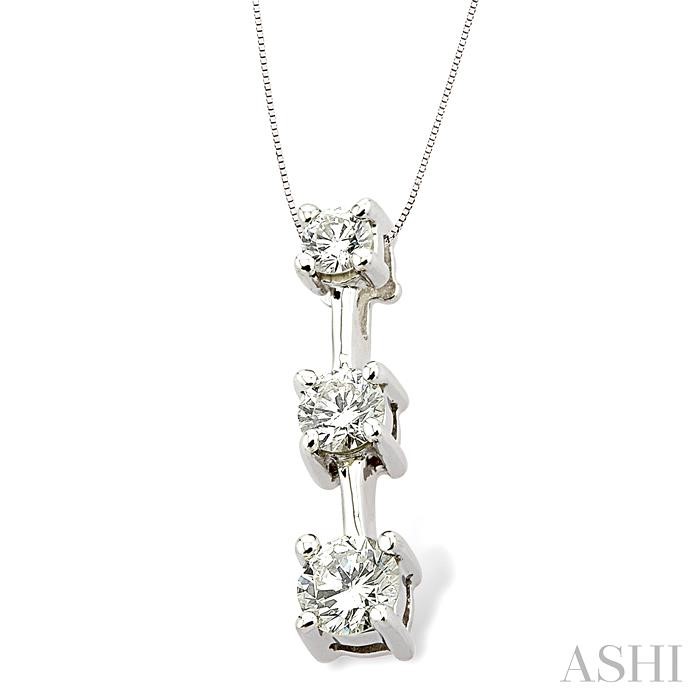 Round Shape Past Present & Future Diamond Pendant - Image 2