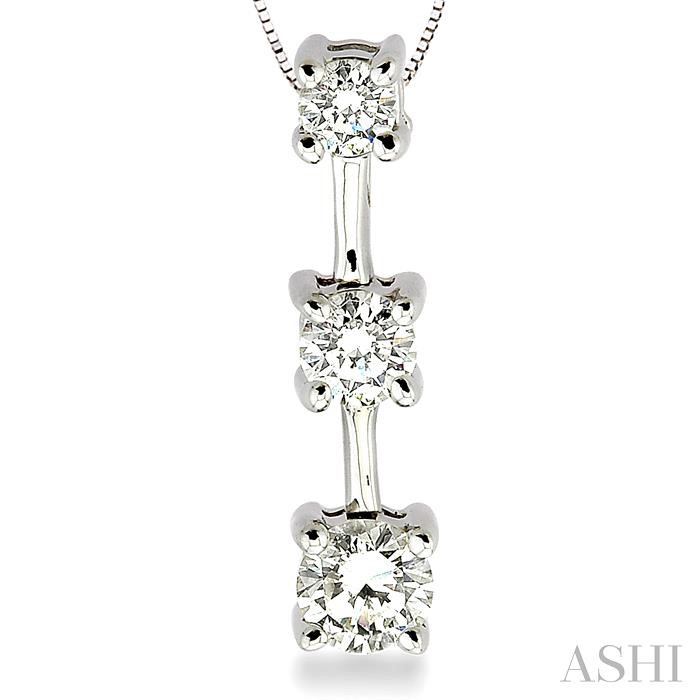Round Shape Past Present & Future Diamond Pendant - Image 3