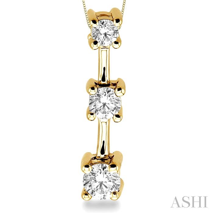 Round Shape Past Present & Future Diamond Pendant - Image 3