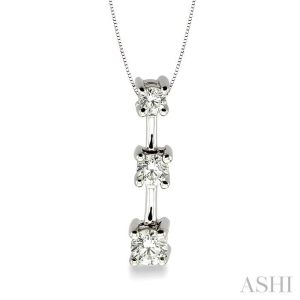 Round Shape Past Present & Future Diamond Pendant