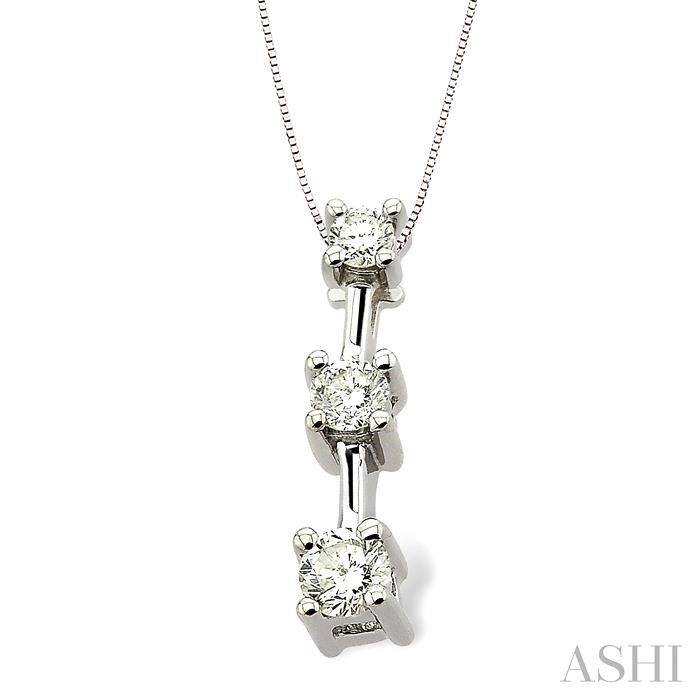 Round Shape Past Present & Future Diamond Pendant - Image 2