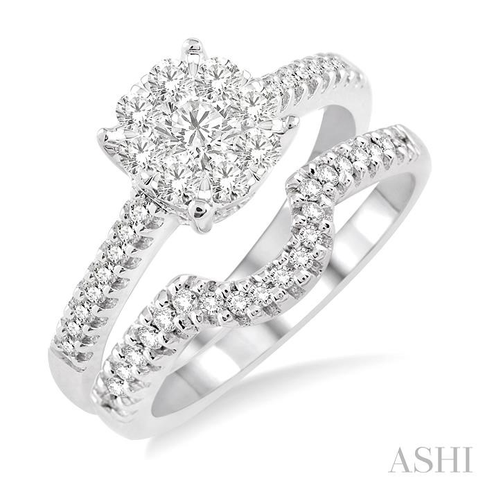 ROUND SHAPE LOVEBRIGHT DIAMOND WEDDING SET