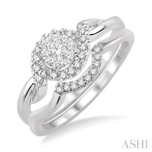 Round Shape Lovebright Halo Diamond Wedding Set
