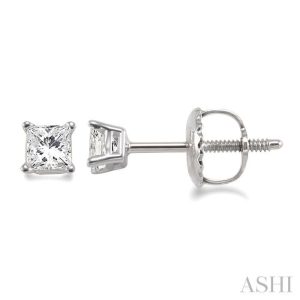 Princess Shape Diamond Stud Earrings