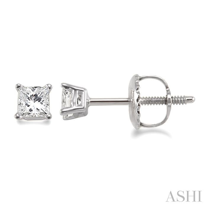 Princess Shape Diamond Stud Earrings