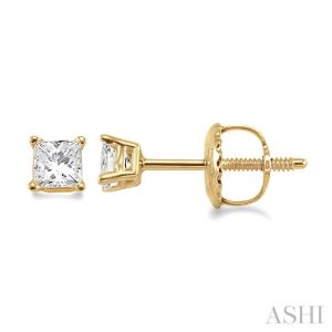Princess Shape Diamond Stud Earrings