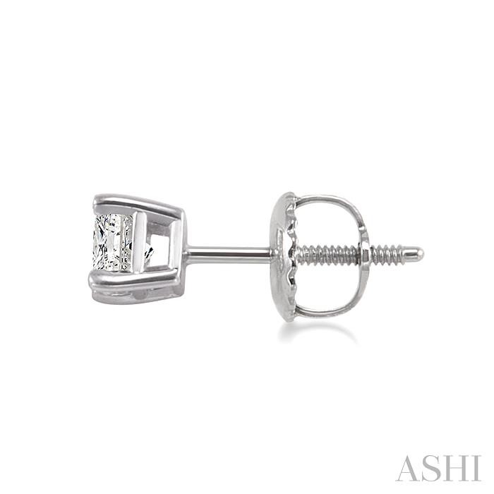 Princess Shape Diamond Stud Earrings - Image 3