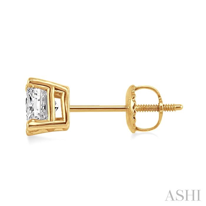 Princess Shape Diamond Stud Earrings - Image 3