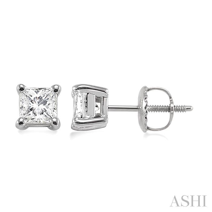 PRINCESS SHAPE DIAMOND STUD EARRINGS
