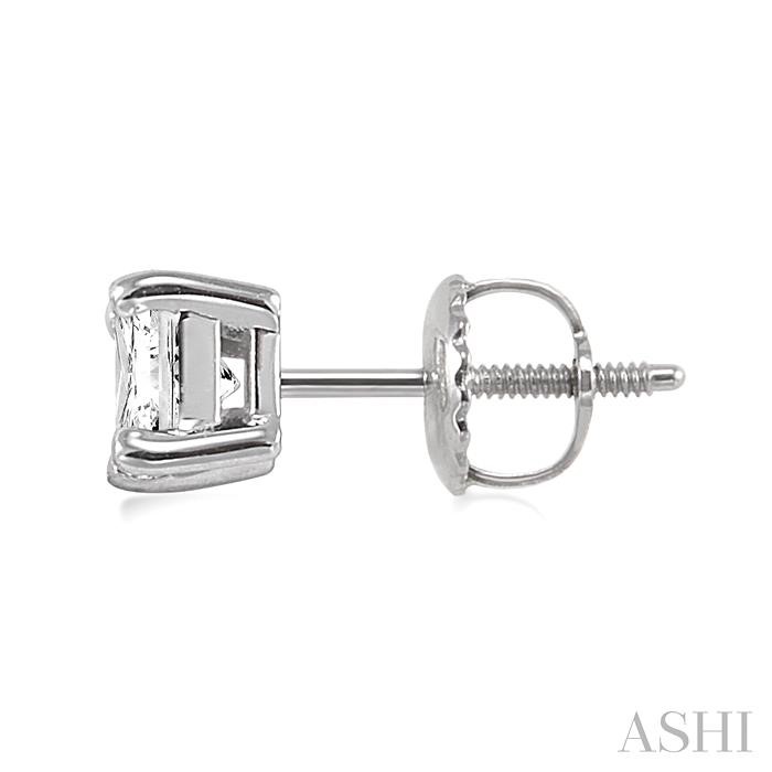 PRINCESS SHAPE DIAMOND STUD EARRINGS - Image 3