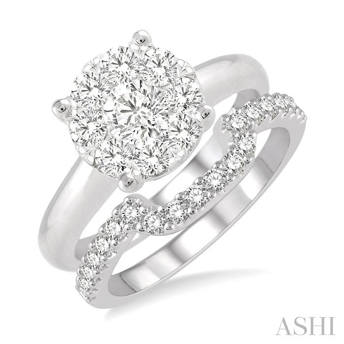 ROUND SHAPE LOVEBRIGHT DIAMOND WEDDING SET