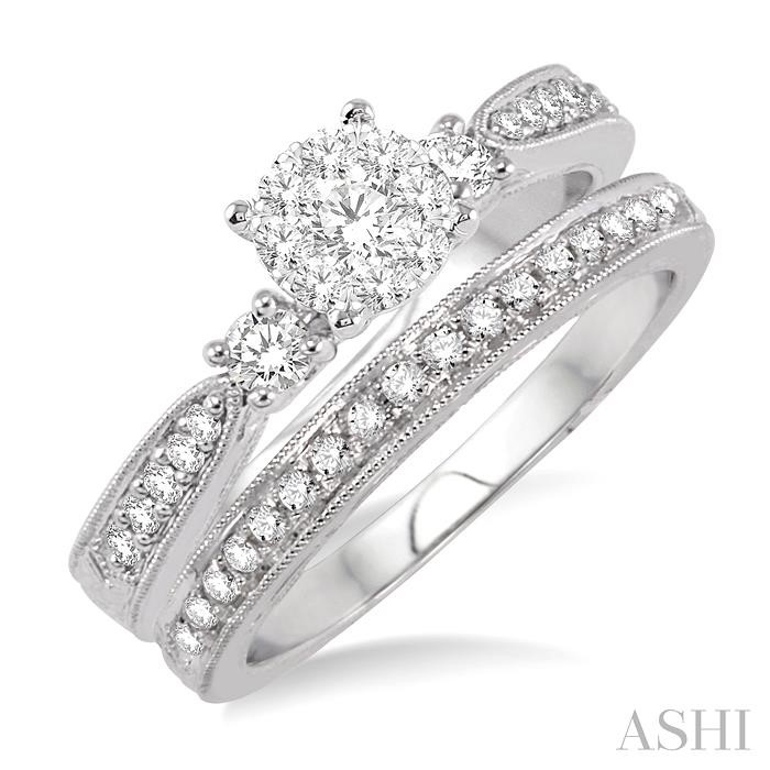 Round Shape Lovebright Diamond Wedding Set