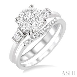 ROUND SHAPE LOVEBRIGHT DIAMOND WEDDING SET