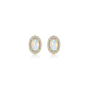 Vintage Inspired Oval Stud Earrings