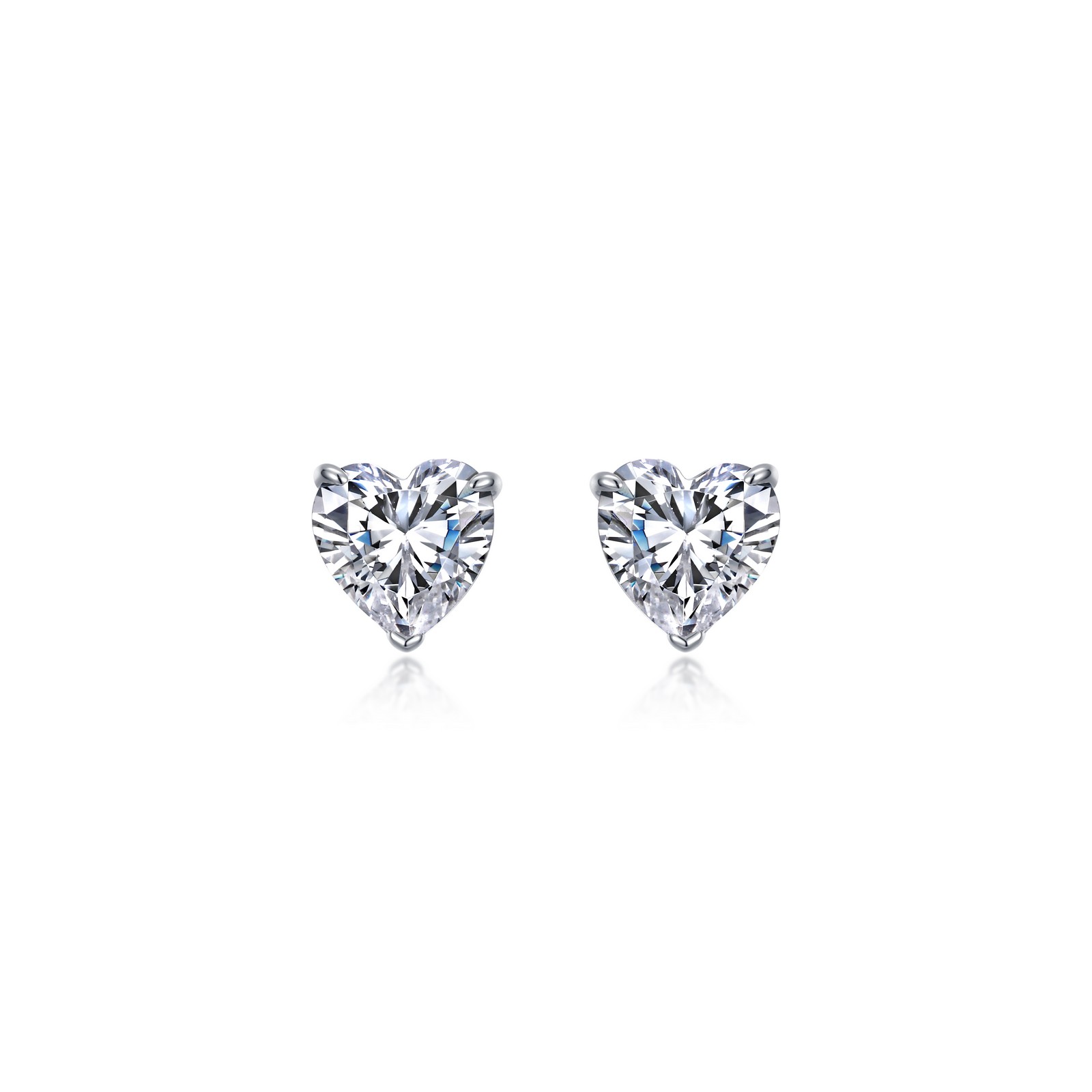 3.5 CTW Heart Solitaire Stud Earrings