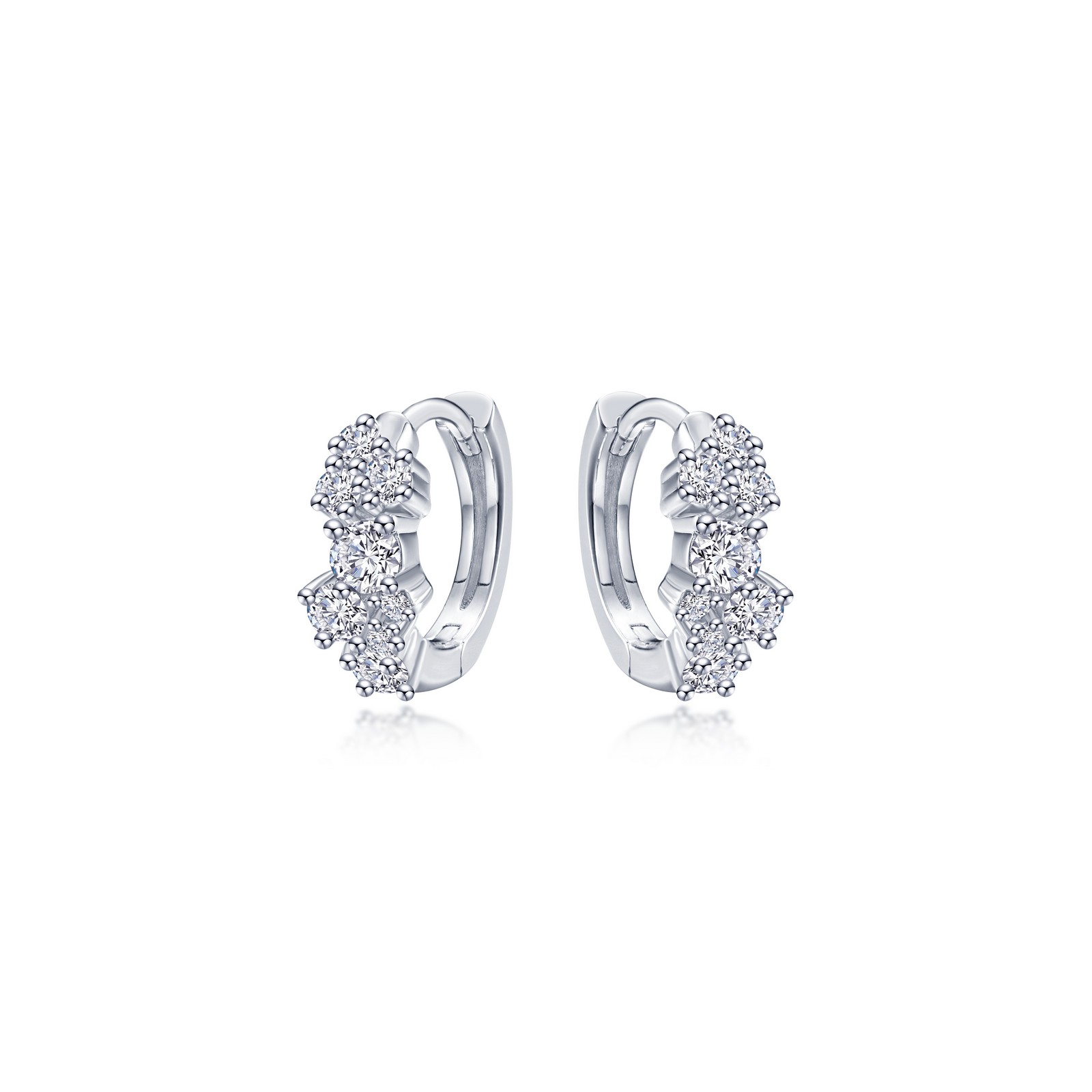 Huggie Earrings with Shiny Clusters