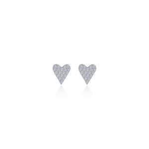 Pave Heart Stud Earrings