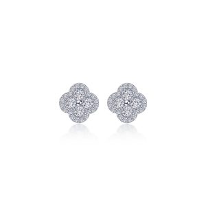 0.8 CTW Halo Stud Earrings