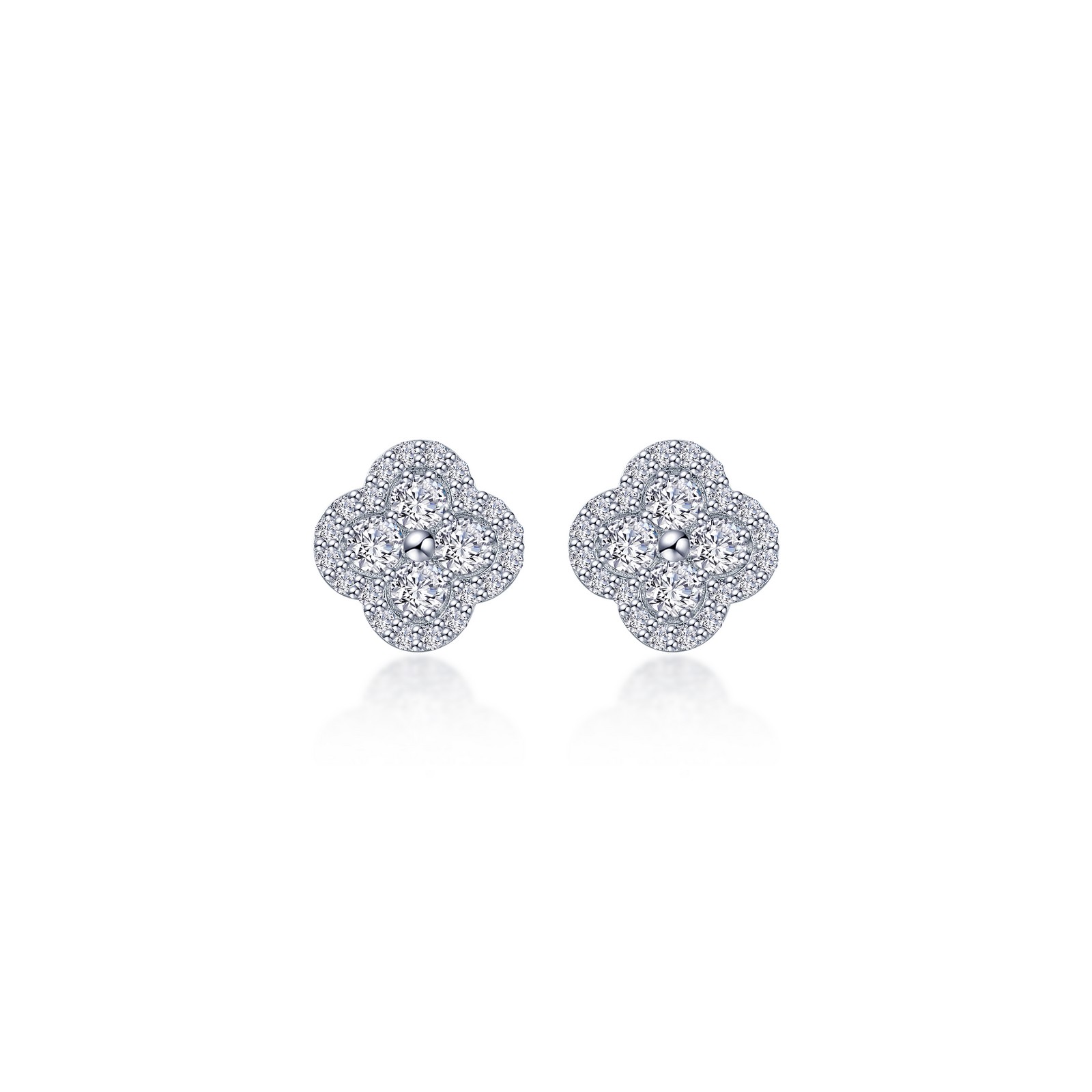 0.8 CTW Halo Stud Earrings