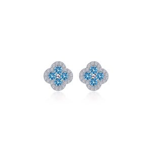 0.8 CTW Halo Stud Earrings