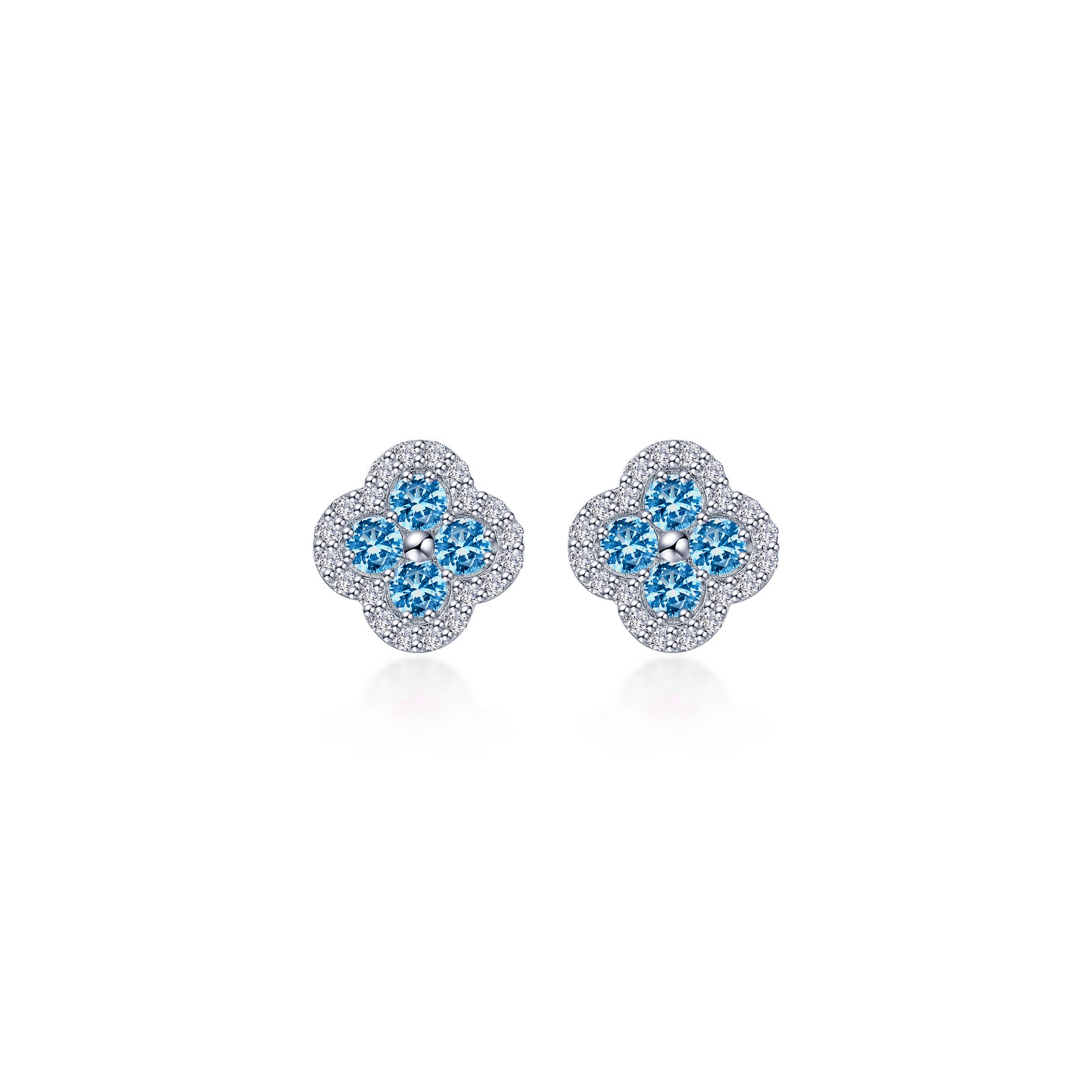 0.8 CTW Halo Stud Earrings