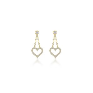 Cut-out Heart Dangle Earrings