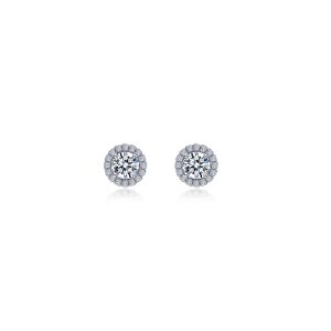 1.24 CTW Round Halo Stud Earrings