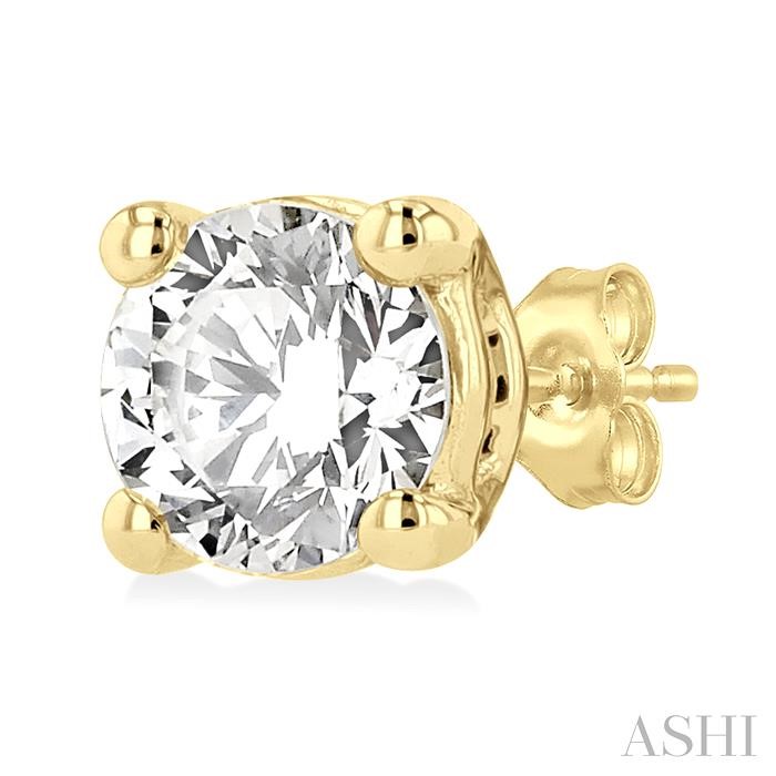 Round Shape Diamond Stud Earrings - Image 3