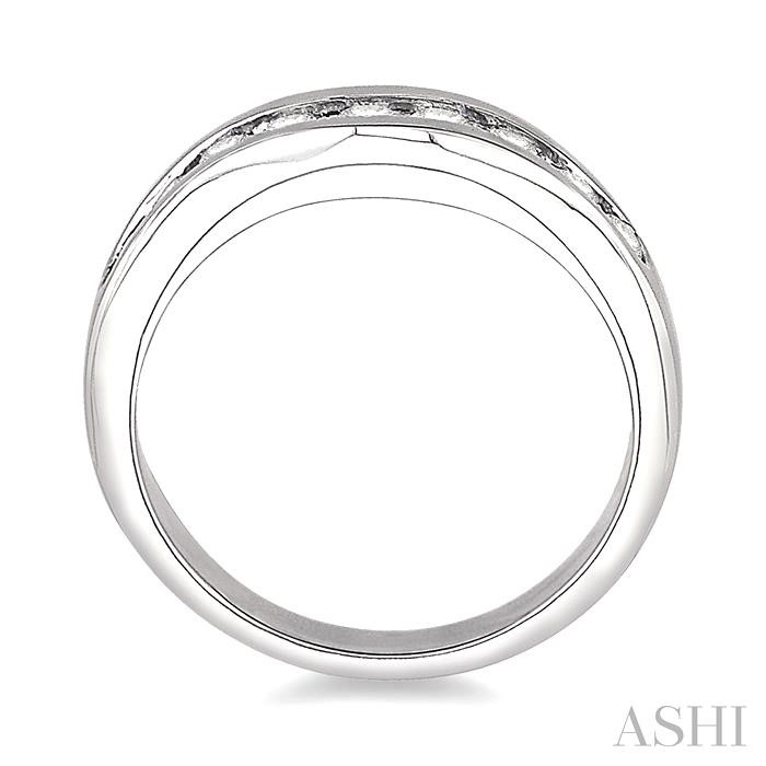 Channel Set Curved Diamond Wedding Band - Image 3
