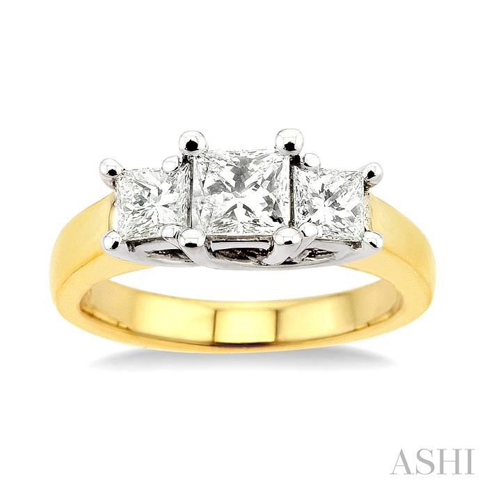 PRINCESS SHAPE PAST PRESENT & FUTURE DIAMOND ENGAGEMENT RING - Image 2