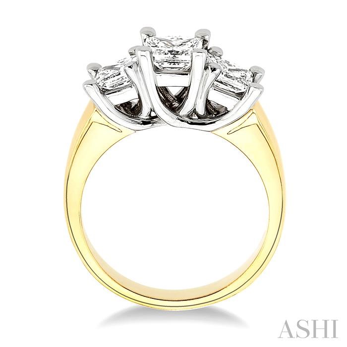 PRINCESS SHAPE PAST PRESENT & FUTURE DIAMOND ENGAGEMENT RING - Image 3