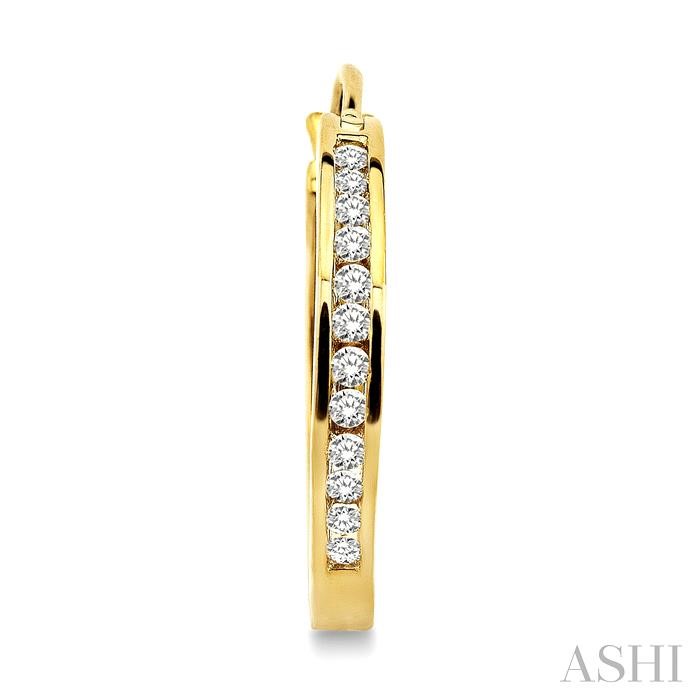 CHANNEL SET DIAMOND HOOP EARRINGS - Image 2