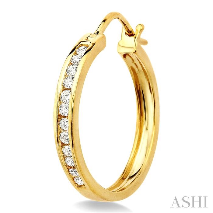 CHANNEL SET DIAMOND HOOP EARRINGS - Image 3