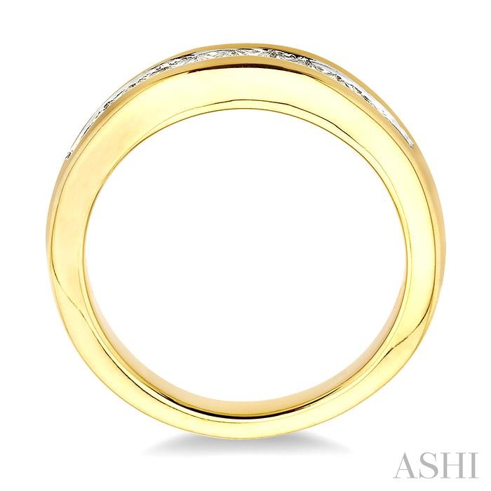 Channel Set Curved Diamond Wedding Band - Image 3