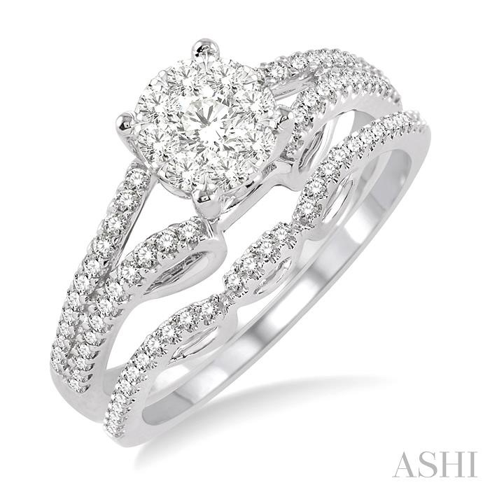 Round Shape Lovebright Diamond Wedding Set