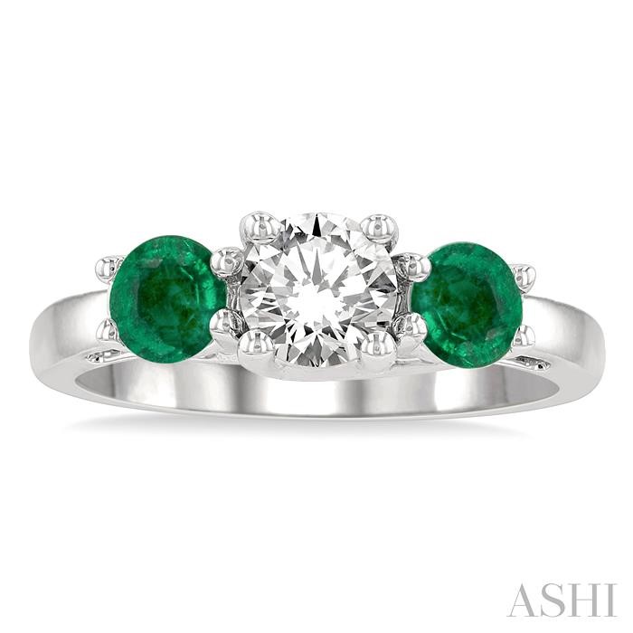 Round Shape Past Present & Future Gemstone & Diamond Ring - Image 2
