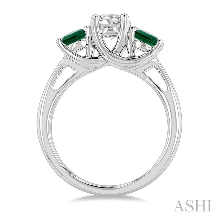 Round Shape Past Present & Future Gemstone & Diamond Ring - Image 3
