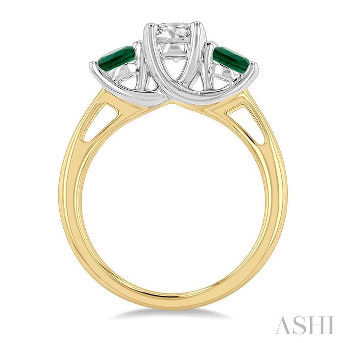 Round Shape Past Present & Future Gemstone & Diamond Ring - Image 3