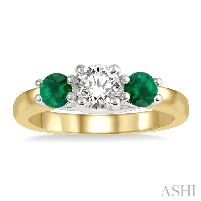 Round Shape Past Present & Future Gemstone & Diamond Ring - Image 2