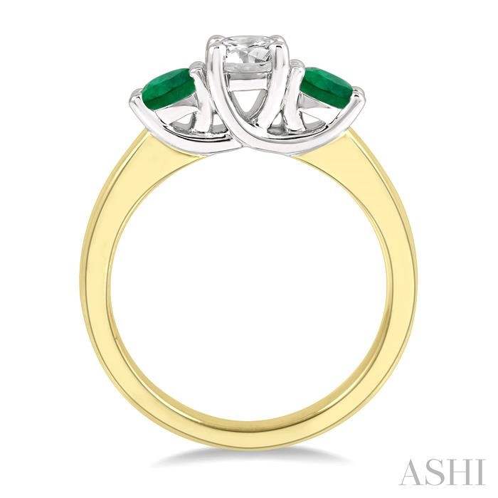 Round Shape Past Present & Future Gemstone & Diamond Ring - Image 3