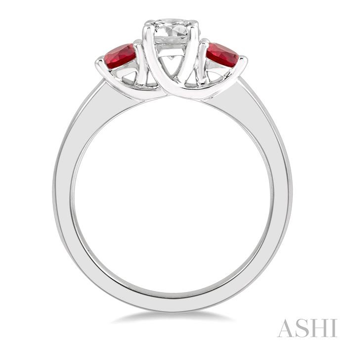 Round Shape Past Present & Future Gemstone & Diamond Ring - Image 3