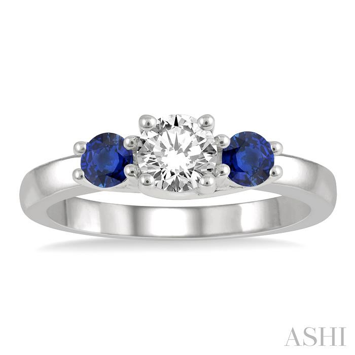 Round Shape Past Present & Future Gemstone & Diamond Ring - Image 2