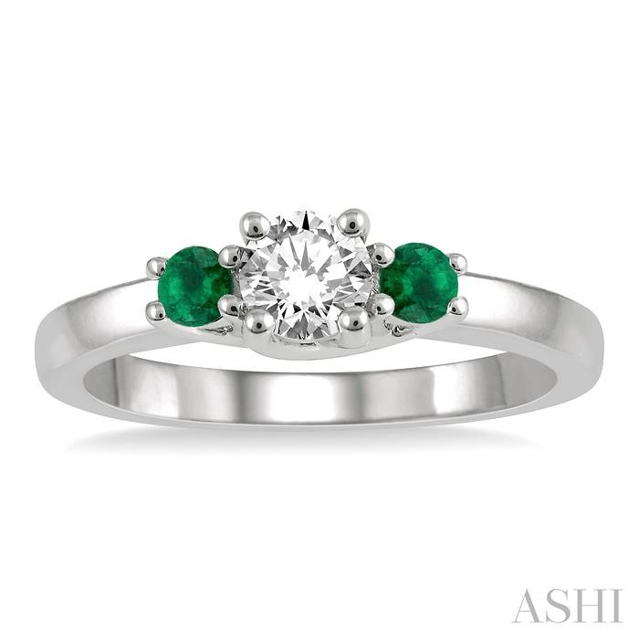 Round Shape Past Present & Future Gemstone & Diamond Ring - Image 2